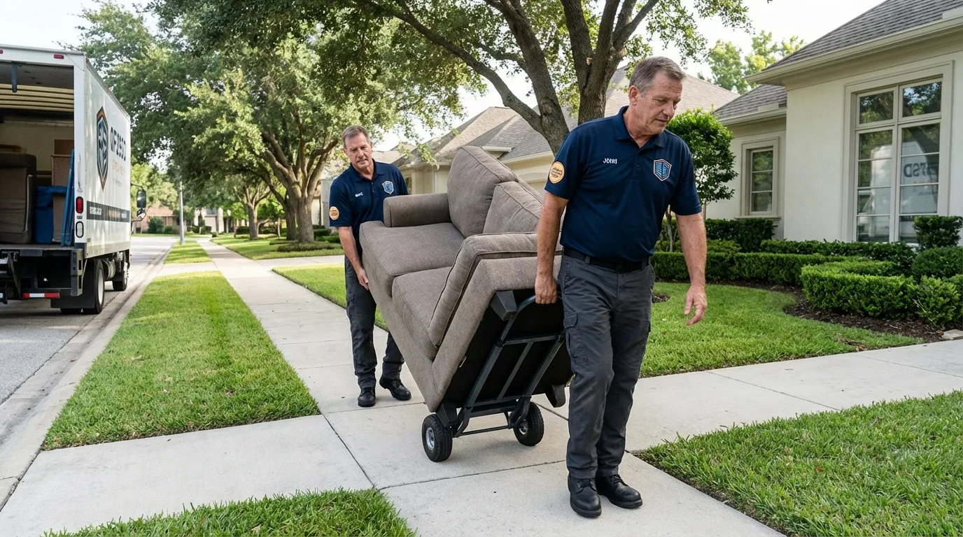 Local residential moving crew loading furniture in Laguna Woods, CA